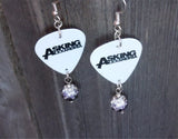 Asking Alexandria Guitar Pick Earrings with Black to White Ombre Pave Dangles