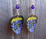 Asking Alexandria Guitar Pick Earrings with Purple Swarovski Crystals