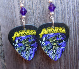 Asking Alexandria Guitar Pick Earrings with Purple Swarovski Crystals