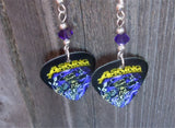 Asking Alexandria Guitar Pick Earrings with Purple Swarovski Crystals