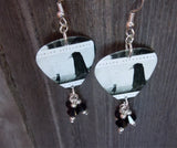 Asking Alexandria The Black Guitar Pick Earrings with Black Swarovski Crystal Dangles