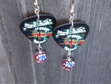 Asking Alexandria Guitar Pick Earrings with British Flag Pave Dangles