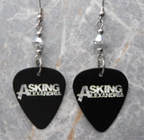 Asking Alexandria Guitar Pick Earrings with Metallic Silver Swarovski Crystals