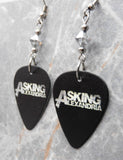 Asking Alexandria Guitar Pick Earrings with Metallic Silver Swarovski Crystals
