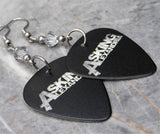 Asking Alexandria Guitar Pick Earrings with Metallic Silver Swarovski Crystals