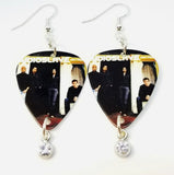 Audioslave Live at the Quart Festival Guitar Pick Earrings with Crystal Charm Dangles
