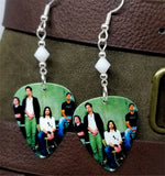 Audioslave Group Picture Guitar Pick Earrings with White Swarovski Crystals