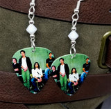 Audioslave Group Picture Guitar Pick Earrings with White Swarovski Crystals