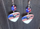 Avenged Sevenfold Critical Acclaim Guitar Pick Earrings with American Flag Pave Beads