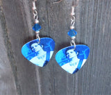 Avenged Sevenfold Synyster Gates Guitar Pick Earrings with Capri Blue Swarovski Crystals