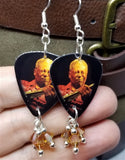 BB King Guitar Pick Earrings with Copper Swarovski Crystal Dangles