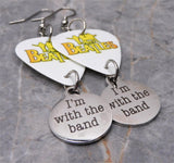 The Beatles Guitar Pick Earrings with Stainless Steel I'm With the Band Charms