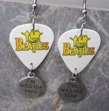 The Beatles Guitar Pick Earrings with Stainless Steel I'm With the Band Charms