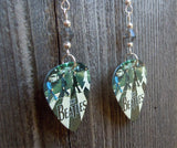 The Beatles Abbey Road Guitar Pick Earrings with Gray Swarovski Crystals