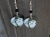 Ringo Starr Beatles Guitar Pick Earrings with Black Swarovski Crystals