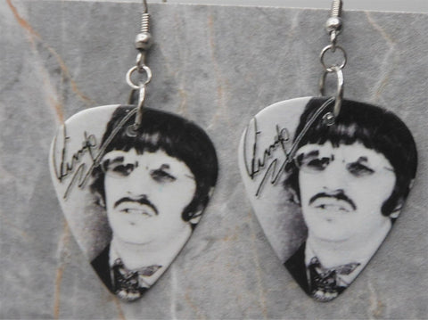 Ringo Starr Beatles Guitar Pick Earrings