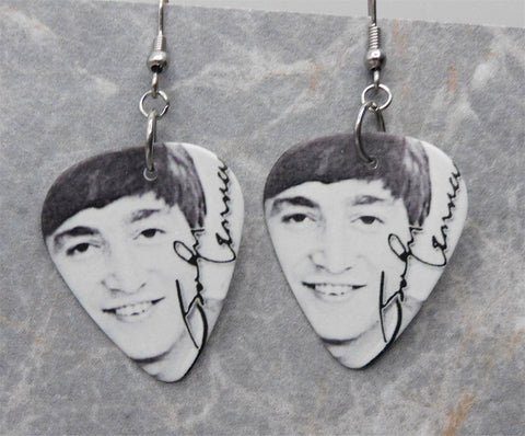 The Beatles John Lennon Guitar Pick Earrings