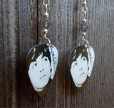 The Beatles Paul McCartney Guitar Pick Earrings with Gray Swarovski Crystals