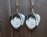 The Beatles Paul McCartney Guitar Pick Earrings with Gray Swarovski Crystals
