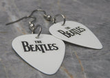 The Beatles White Guitar Pick Earrings