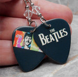 The Beatles 1 Album Guitar Pick Earrings with Clear Swarovski Crystals