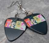 The Beatles 1 Album Guitar Pick Earrings with Clear Swarovski Crystals