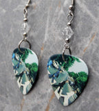 The Beatles Abbey Road Guitar Pick Earrings with Clear Swarovski Crystals