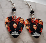 The Black Eyed Peas Group Picture Guitar Pick Earrings with Black Swarovski Crystals