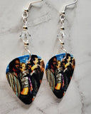 The Black Eyed Peas Group Picture Guitar Pick Earrings with Clear Swarovski Crystals