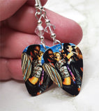 The Black Eyed Peas Group Picture Guitar Pick Earrings with Clear Swarovski Crystals