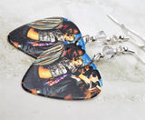 The Black Eyed Peas Group Picture Guitar Pick Earrings with Clear Swarovski Crystals
