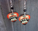 Black Sabbath Guitar Pick Earrings with Black Swarovski Crystals