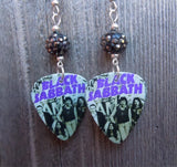 Black Sabbath Master of Reality Guitar Pick Earrings with Pewter Pave Beads