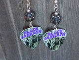 Black Sabbath Master of Reality Guitar Pick Earrings with Pewter Pave Beads
