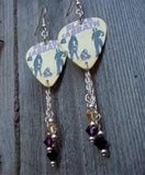 Black Sabbath Unearthed Guitar Pick Earrings with Swarovski Crystal Dangles