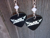 Black Sabbath Master of Reality Art Guitar Pick Earrings with White Swarovski Crystals