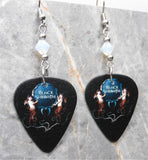 Black Sabbath Guitar Pick Earrings with Opal Swarovski Crystals
