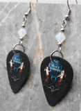 Black Sabbath Guitar Pick Earrings with Opal Swarovski Crystals