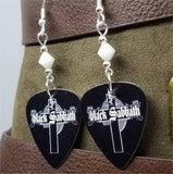Black Sabbath Greatest Hits Guitar Pick Earrings with White Swarovski Crystals