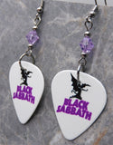 Black Sabbath Master of Reality Guitar Pick Earrings with Violet Swarovski Crystals