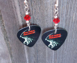 Black Sabbath Paranoid Guitar Pick Earrings with Red Swarovski Crystals