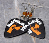 Black Sabbath Vol 4 Guitar Pick Earrings with Topaz Swarovski Crystals