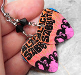 Black Sabbath Guitar Pick Earrings with Black Swarovski Crystals
