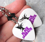 Black Sabbath Master of Reality Guitar Pick Earrings with Black Swarovski Crystals