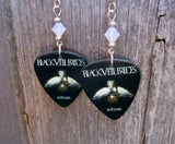 Black Veil Brides Ritual Guitar Pick Earrings with Opal Swarovski Crystals