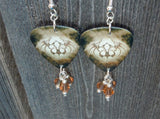 Black Veil Brides The Fallen Ones Guitar Pick Earrings with Brown Swarovski Crystal Dangles