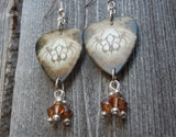 Black Veil Brides The Fallen Ones Guitar Pick Earrings with Brown Swarovski Crystal Dangles