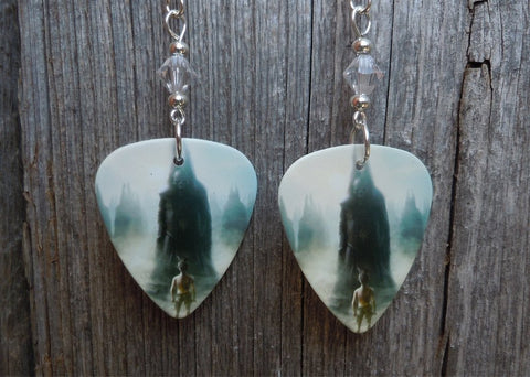 Black Veil Brides Wretched and Divine Guitar Pick Earrings with Clear Swarovski Crystals