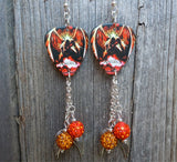 Black Veil Brides Fallen Angel Guitar Pick Earrings with Pave and Charm Dangles