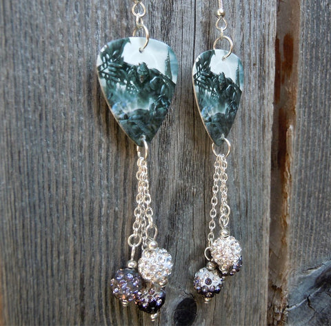 Black Veil Brides IV Guitar Pick Earrings with Pave Bead Dangles